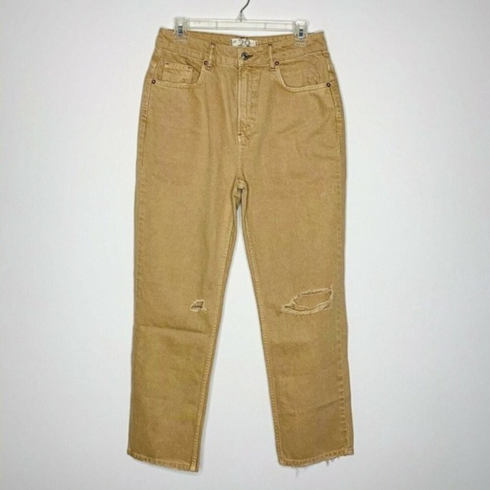 We the Free Dakota Straight Leg Jeans Women Size 29 Cafe Au Lait Distressed NWOT